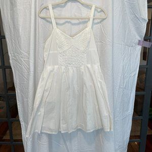 French Connection- Pleated White mini dress